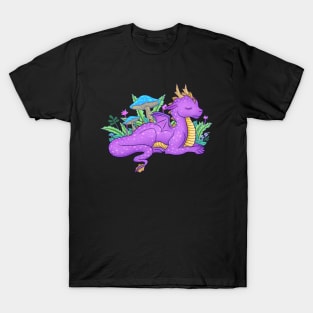 Purple Dragon and Mushrooms T-Shirt